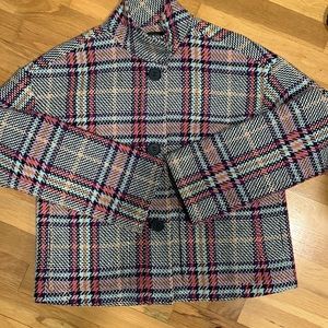 Halogen Plaid Cropped Jacket